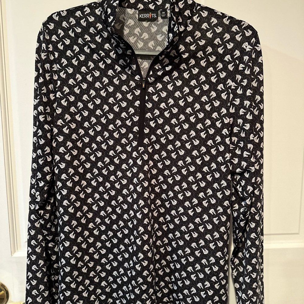 Kerrits Black and White Equestrian Top, women's size medium - Picture 3 of 5